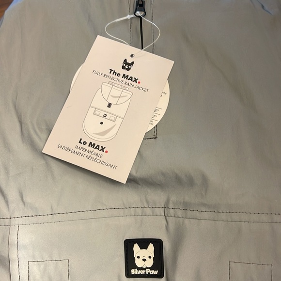 Silver Paw The Max Fully Reflective Rain Jacket Hooded Size Large New With Tags - Picture 6 of 10